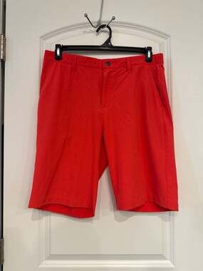 Adidas Mens Ultimate 365 Golf Shorts Bright Orange Red - Size 33